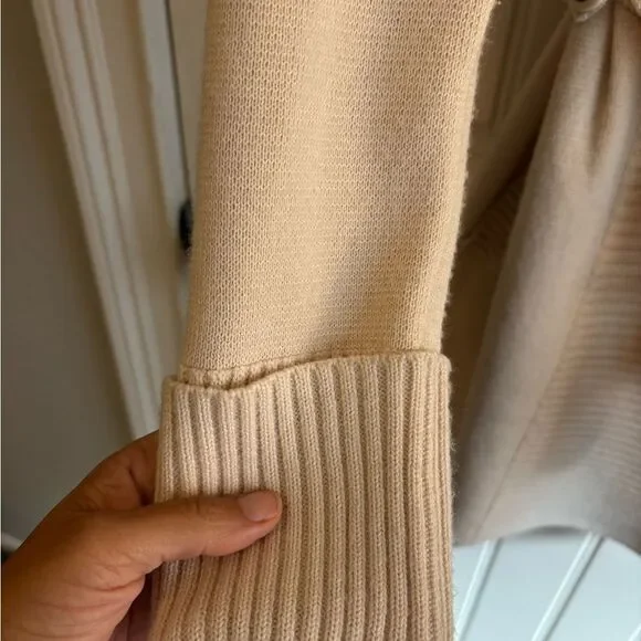 Rebecca Taylor Cream Double-Breasted front tie Cardigan Wool Blend button front - Picture 6 of 15